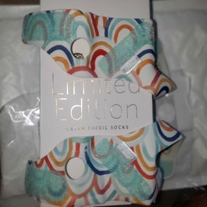 Limited edition rainbow Owlet fabric socks L&R